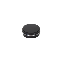 Rond aluminium blik met schroefdeksel en EPE liner (±60 ml.) - zwart
